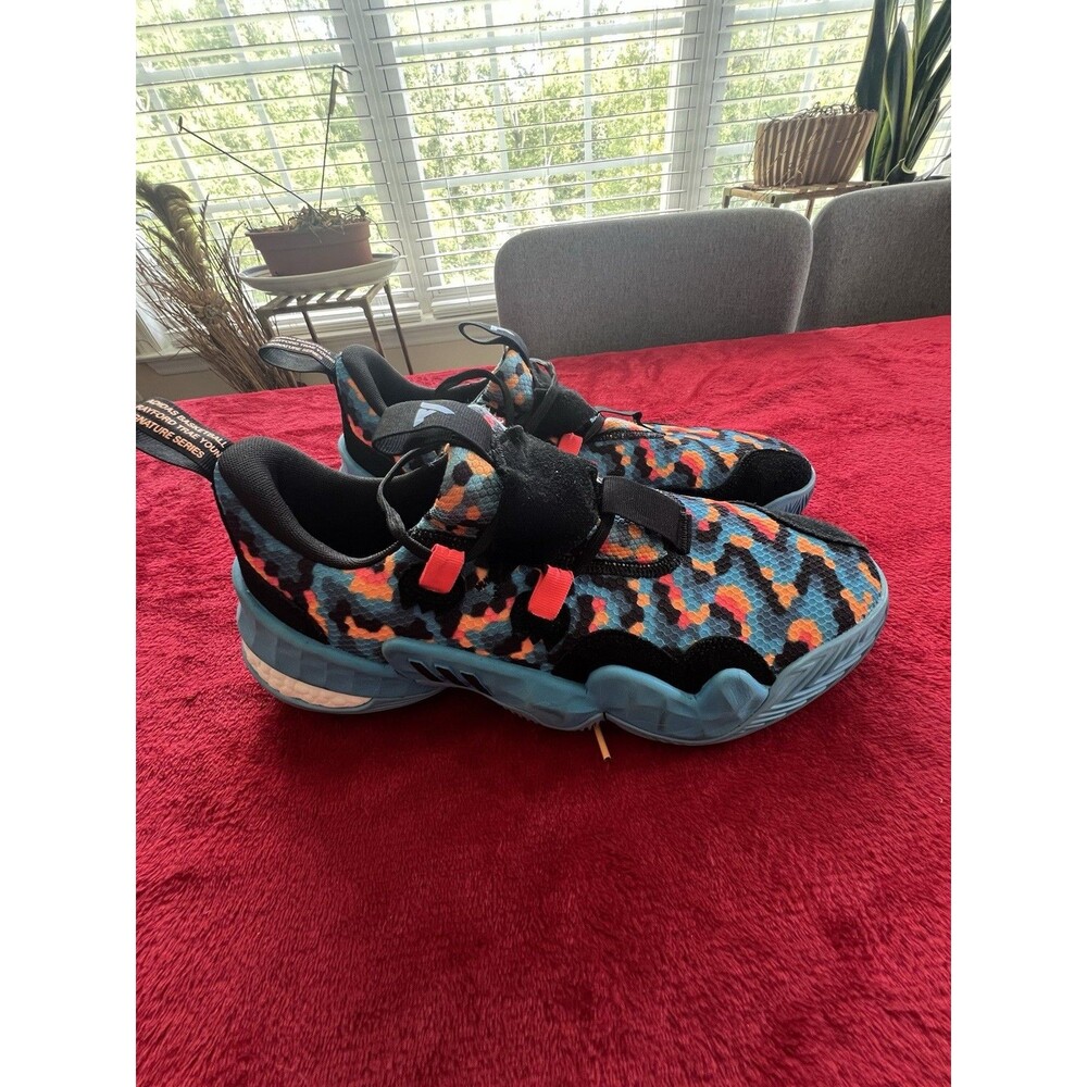 Adidas Trae Young 1 Pixels Basketball Shoes Blue Camo Mens Size 10.5